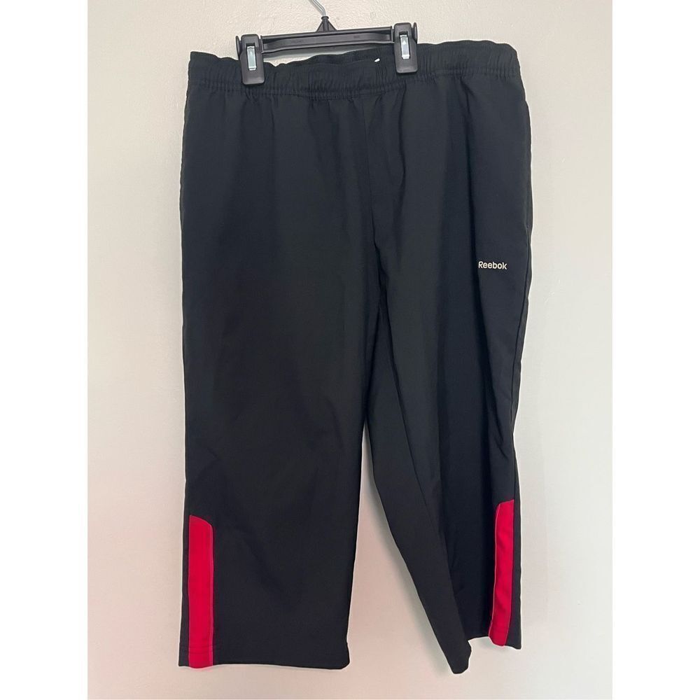Reebok Black Cropped Pull On Jogging Athletic Pants sz M